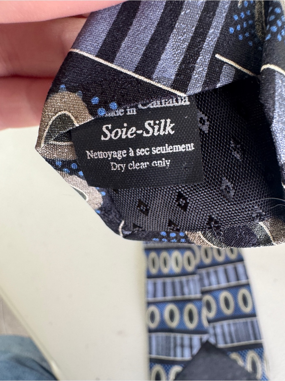 Gianfranco Silk Necktie Navy Geometric Stripe Designer Classic Tie Party - Picture 11 of 12